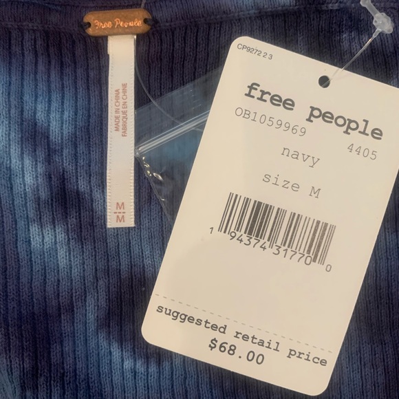 NWT Free People Rory Henley Top Tie Dye Navy M - Picture 12 of 13